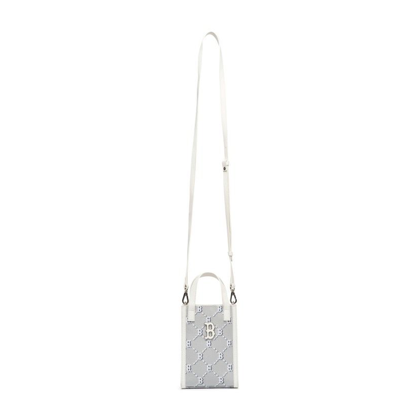 0591 - HÀNG CHÍNH HÃNG - TÚI MLB CELLPHONE DIA MONOGRAM JACQUARD MÀU XÁM SILVER - *GREY/SILVER* - CODE: 3ACRH012N-43GRS