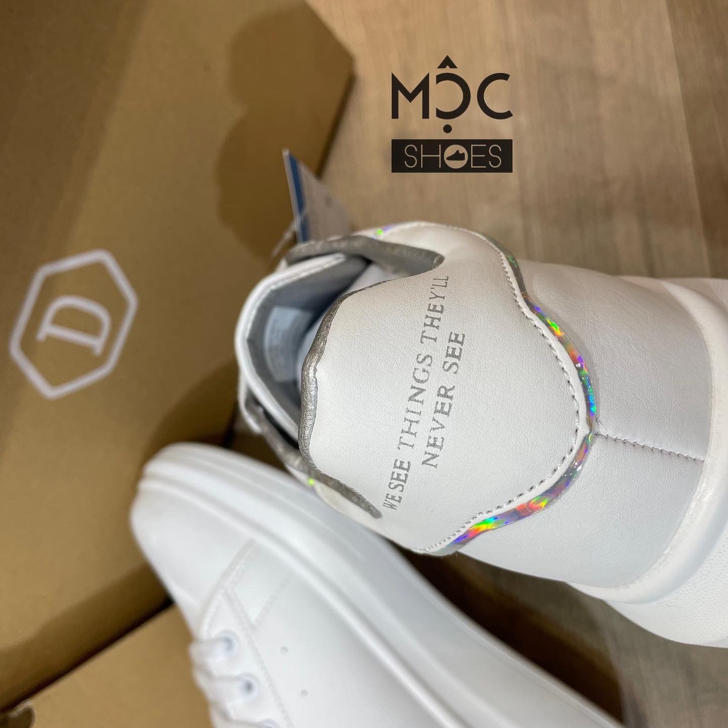 0672 - HÀNG CHÍNH HÃNG - GIÀY DOMBA HIGH POINT PS MÀU TRẮNG GÓT VIỀN HOLOGRAM - *WHITE/PRISM* - CODE: H-9015