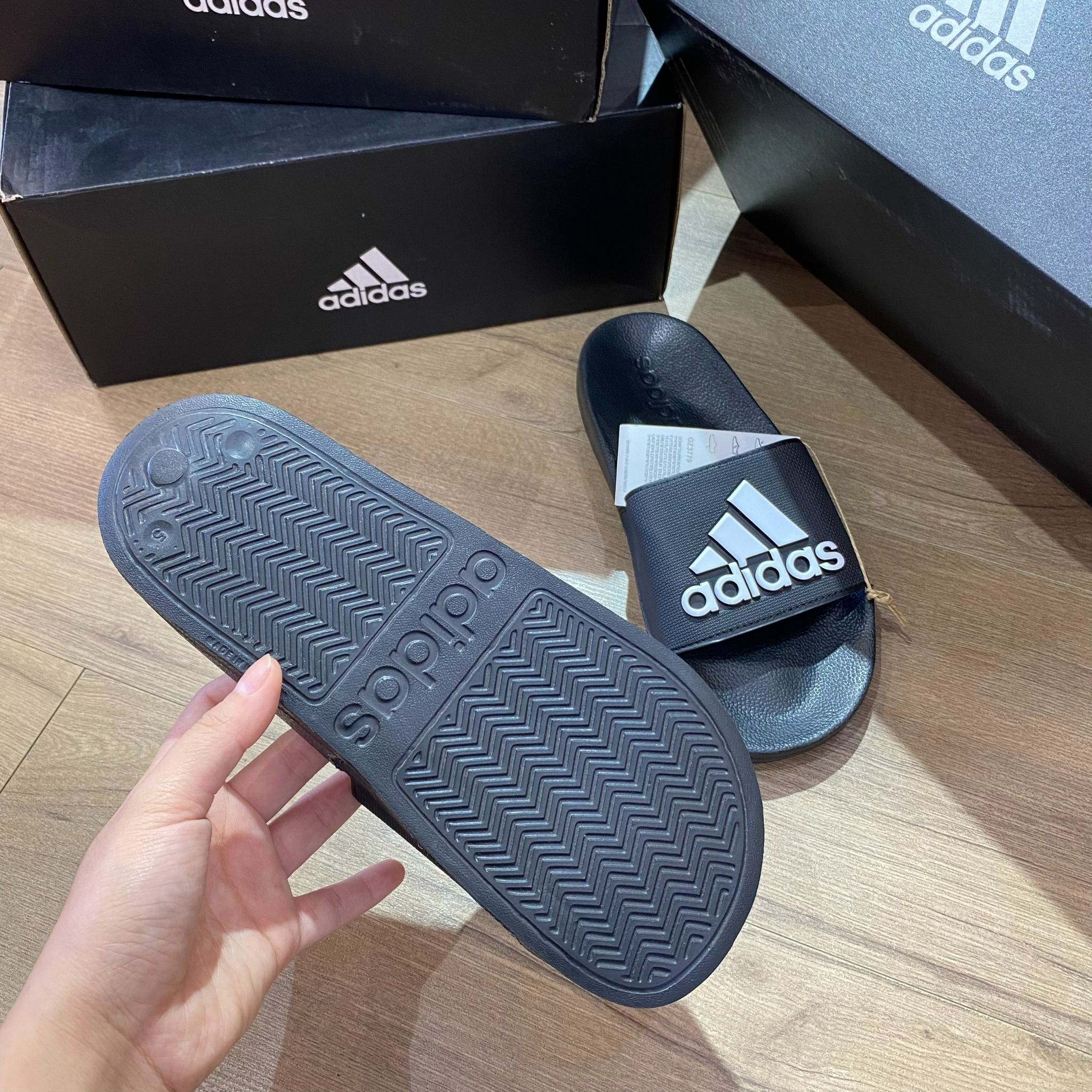 0583 - HÀNG CHÍNH HÃNG - DÉP ADIDAS ADILLETE SHOWER BIG LOGO LITE MÀU ĐEN - *BLACK* - CODE: GZ3779