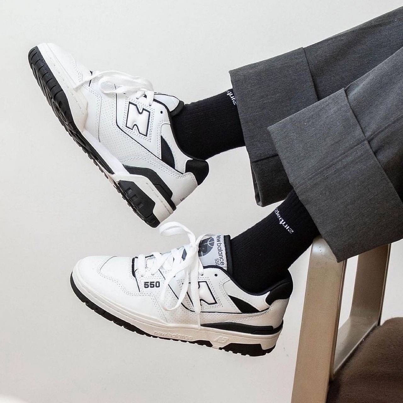 0594 - HÀNG CHÍNH HÃNG - GIÀY NEW BALANCE 550 MÀU OFFWHITE TRẮNG ĐEN - *WHITE/BLACK* - CODE: BB550HA1