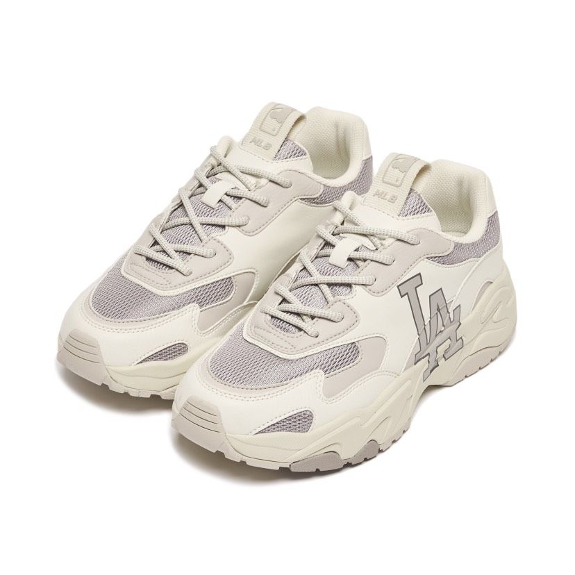  0611 - HÀNG CHÍNH HÃNG - GIÀY SNEAKER MLB CHUNKY LITE NEW YORK MÀU XÁM - *BEIGE/GREY* - CODE: 3ASHC311N - 07GRS 