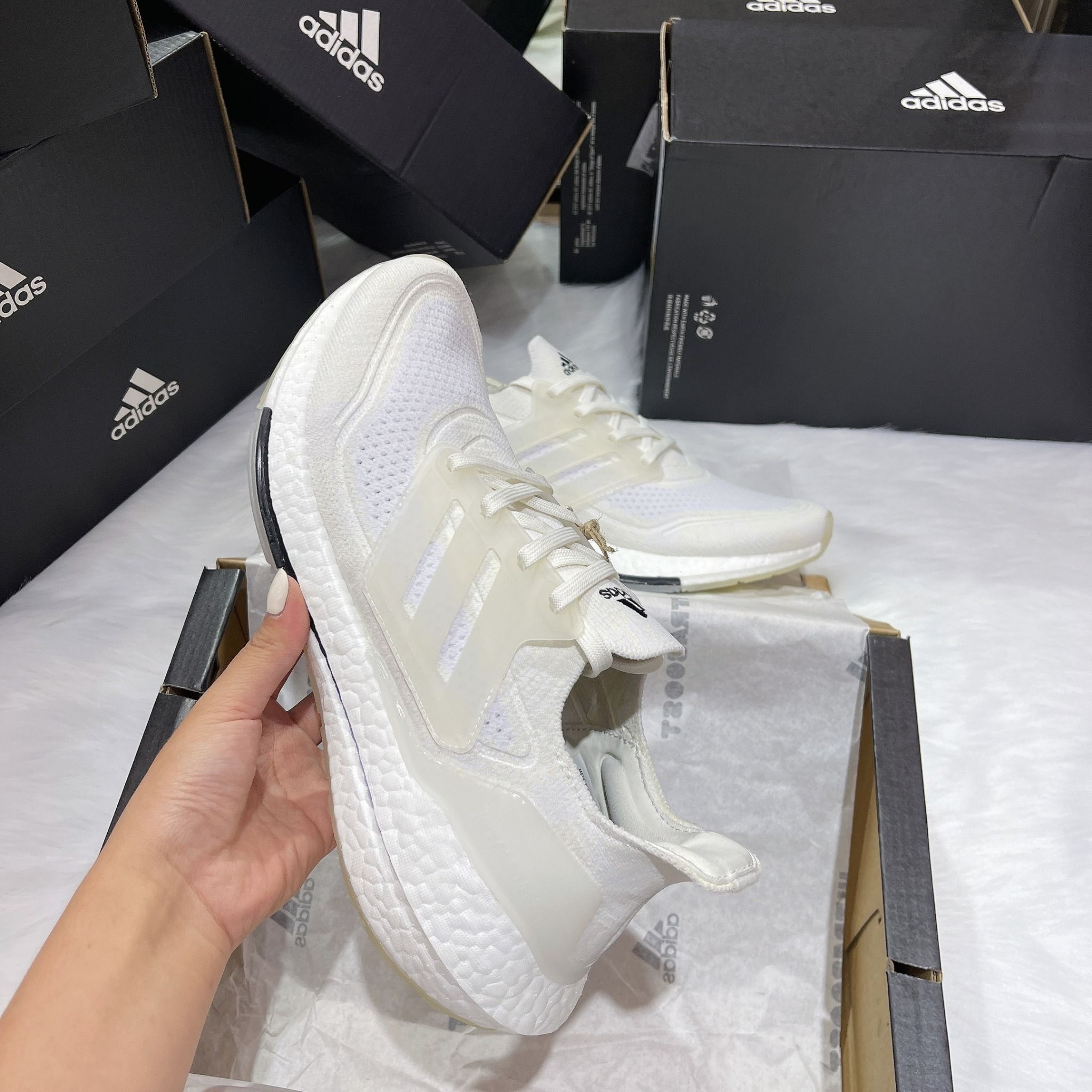 0614 - HÀNG CHÍNH HÃNG - GIÀY ADIDAS ULTRABOOST 21 PRIME MÀU TRẮNG KEM - *WHITE/BEIGE* - Code: FY0836