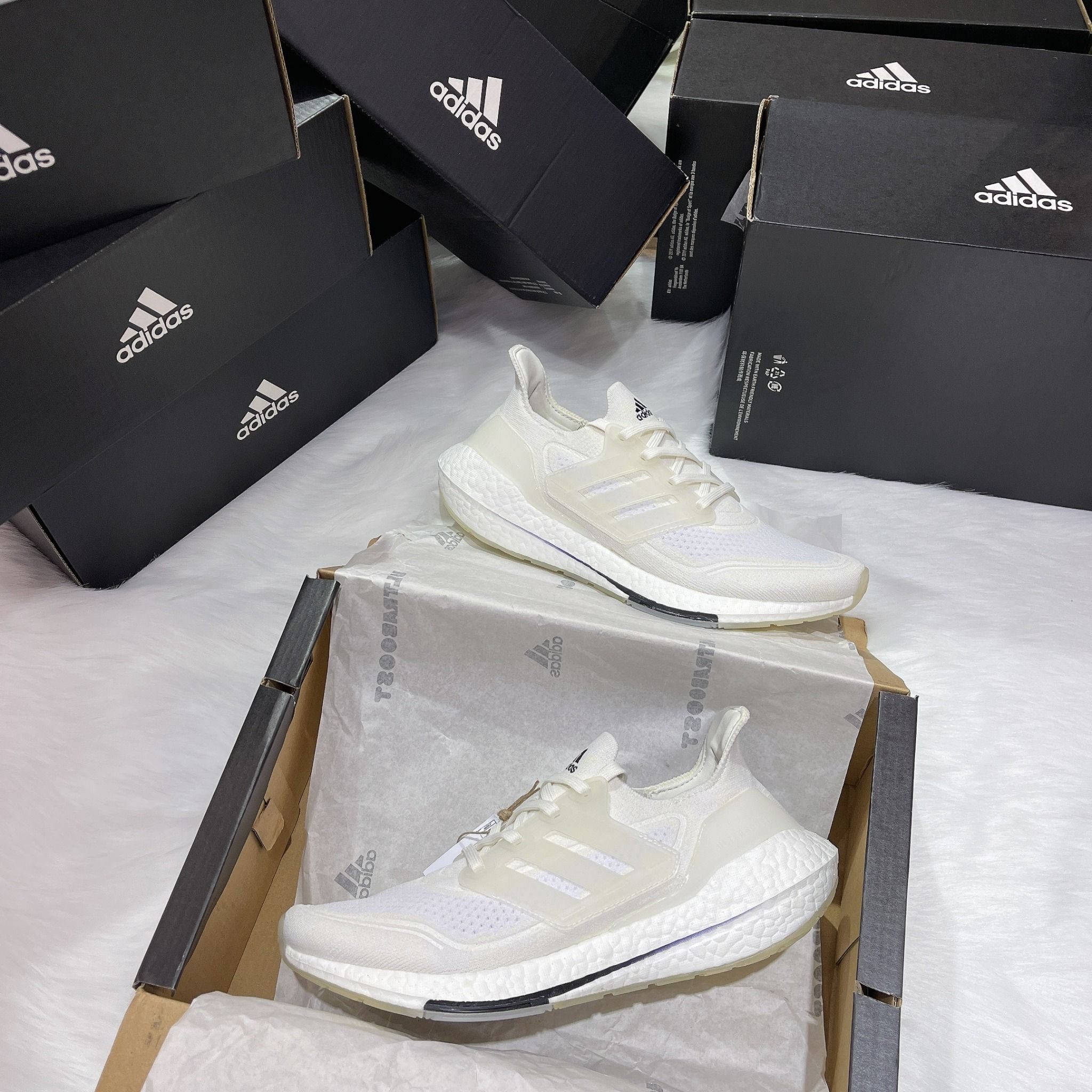 0614 - HÀNG CHÍNH HÃNG - GIÀY ADIDAS ULTRABOOST 21 PRIME MÀU TRẮNG KEM - *WHITE/BEIGE* - Code: FY0836