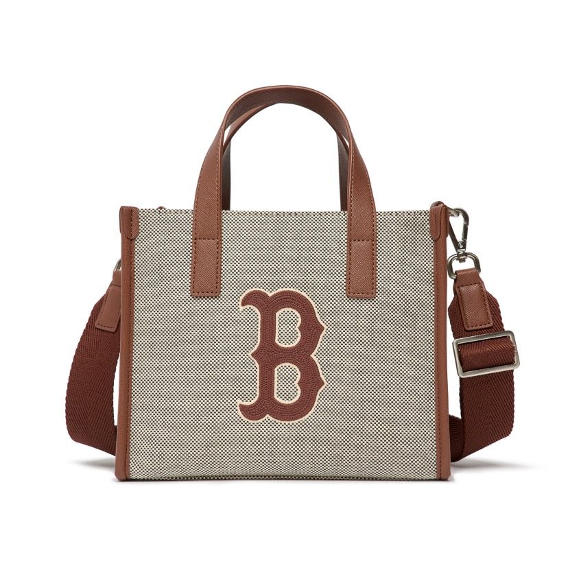 0636 - HÀNG CHÍNH HÃNG - TÚI ĐEO CHÉO MLB SMALL TOTE BASIC LOGO CANVAS BOSTON MÀU NÂU - *BROWN* - CODE: 3AORS062N-43BRD