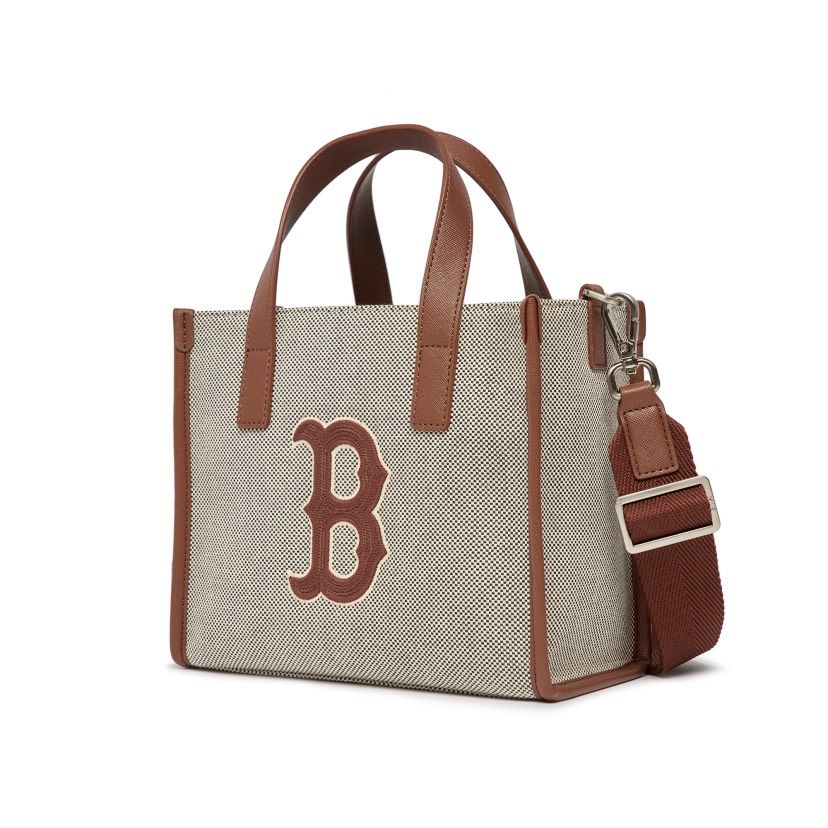 0636 - HÀNG CHÍNH HÃNG - TÚI ĐEO CHÉO MLB SMALL TOTE BASIC LOGO CANVAS BOSTON MÀU NÂU - *BROWN* - CODE: 3AORS062N-43BRD