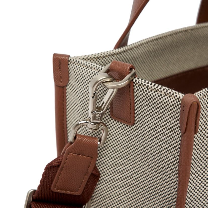 0636 - HÀNG CHÍNH HÃNG - TÚI ĐEO CHÉO MLB SMALL TOTE BASIC LOGO CANVAS BOSTON MÀU NÂU - *BROWN* - CODE: 3AORS062N-43BRD