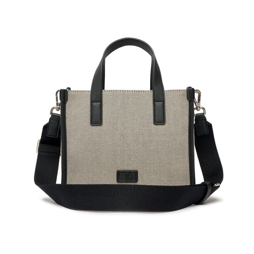 0635 - HÀNG CHÍNH HÃNG - TÚI ĐEO CHÉO MLB SMALL TOTE BASIC LOGO CANVAS NY MÀU ĐEN - *BLACK* - CODE: 3AORS062N-50BKS