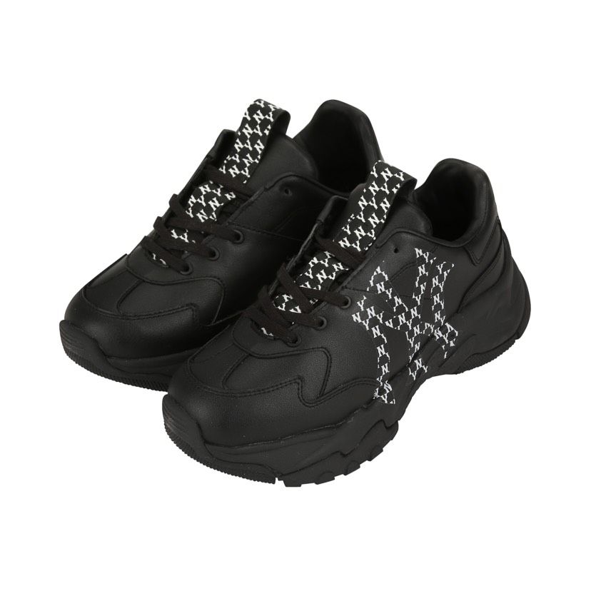 0640 - HÀNG CHÍNH HÃNG - GIÀY SNEAKER MLB BIG BALL CHUNKY MONOGRAM LT NEW YORK MÀU ĐEN - *BLACK* - CODE: 32SHCM011 - 50L
