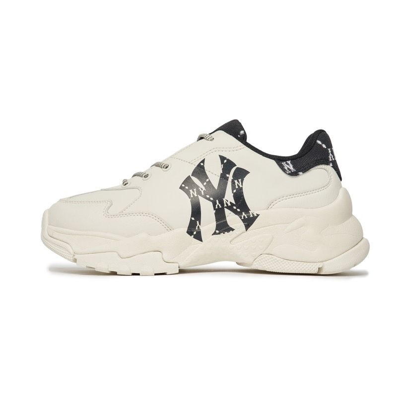 0658 - HÀNG CHÍNH HÃNG - GIÀY MLB BIGBALL CHUNKY DIAMOND MONOGRAM NEW YORK YANKEE MÀU KEM - *CREAM* - CODE: 3ASHCDM2N-50BKS