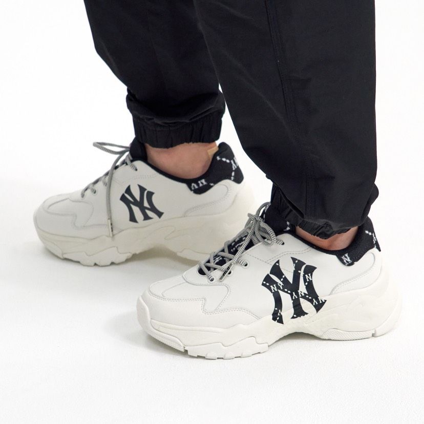 0658 - HÀNG CHÍNH HÃNG - GIÀY MLB BIGBALL CHUNKY DIAMOND MONOGRAM NEW YORK YANKEE MÀU KEM - *CREAM* - CODE: 3ASHCDM2N-50BKS