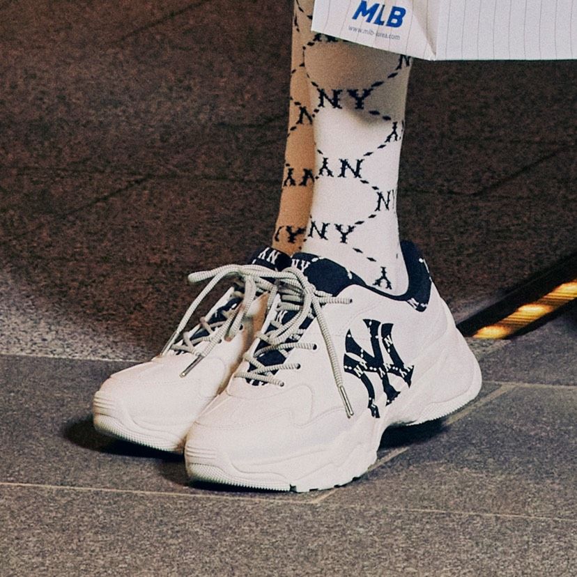 0658 - HÀNG CHÍNH HÃNG - GIÀY MLB BIGBALL CHUNKY DIAMOND MONOGRAM NEW YORK YANKEE MÀU KEM - *CREAM* - CODE: 3ASHCDM2N-50BKS
