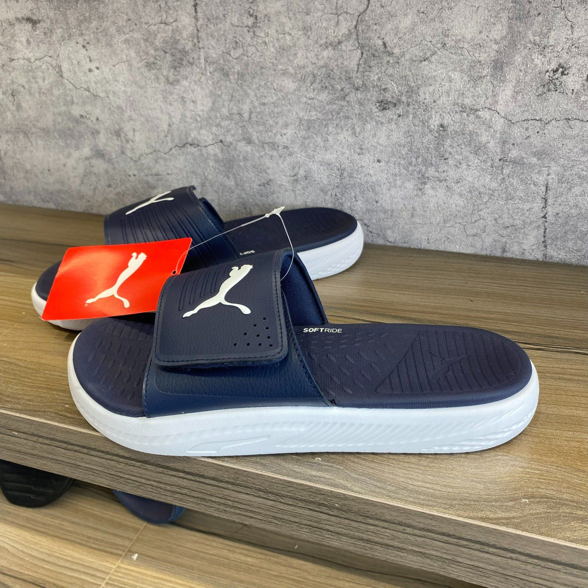 0669 - HÀNG CHÍNH HÃNG - DÉP QUAI DÁN PUMA SOFTRIDE MÀU XANH NAVY - *NAVY/WHITE* - CODE: 382112-06