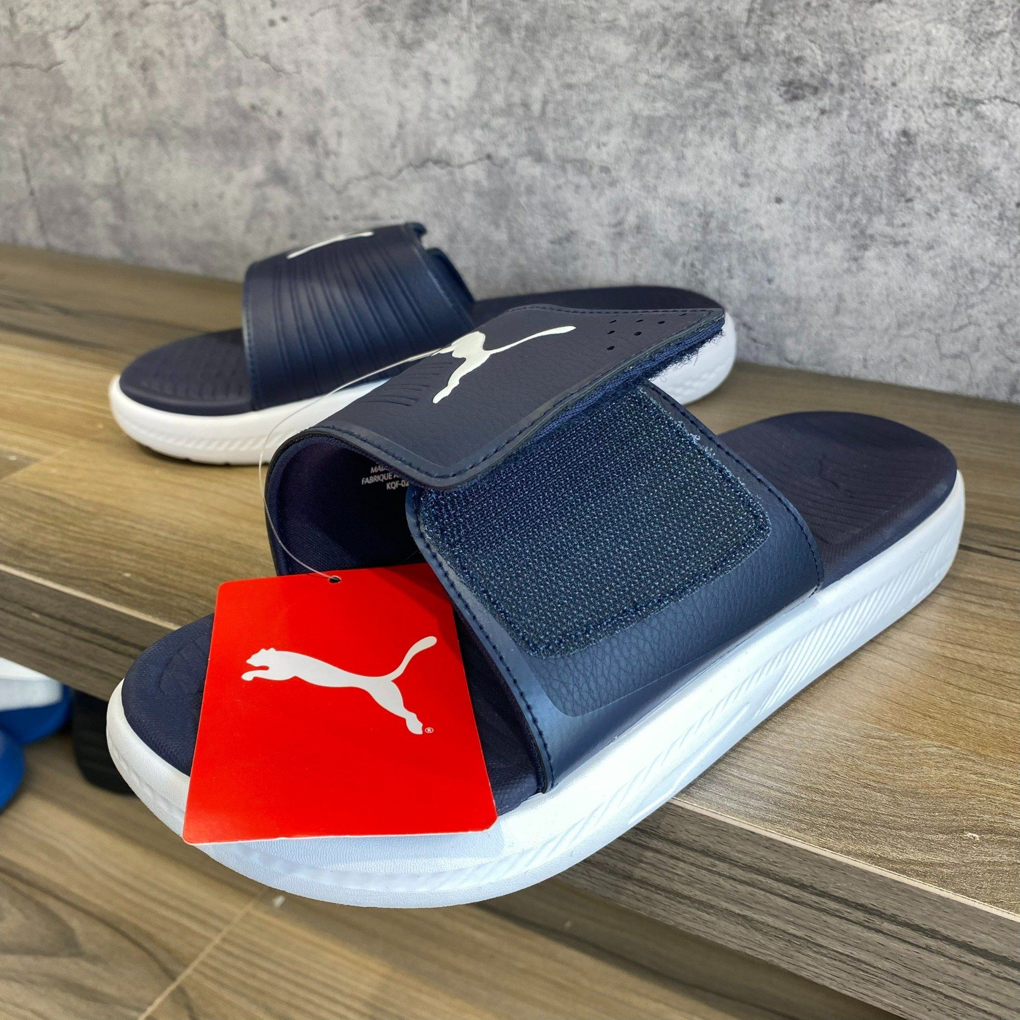 0669 - HÀNG CHÍNH HÃNG - DÉP QUAI DÁN PUMA SOFTRIDE MÀU XANH NAVY - *NAVY/WHITE* - CODE: 382112-06