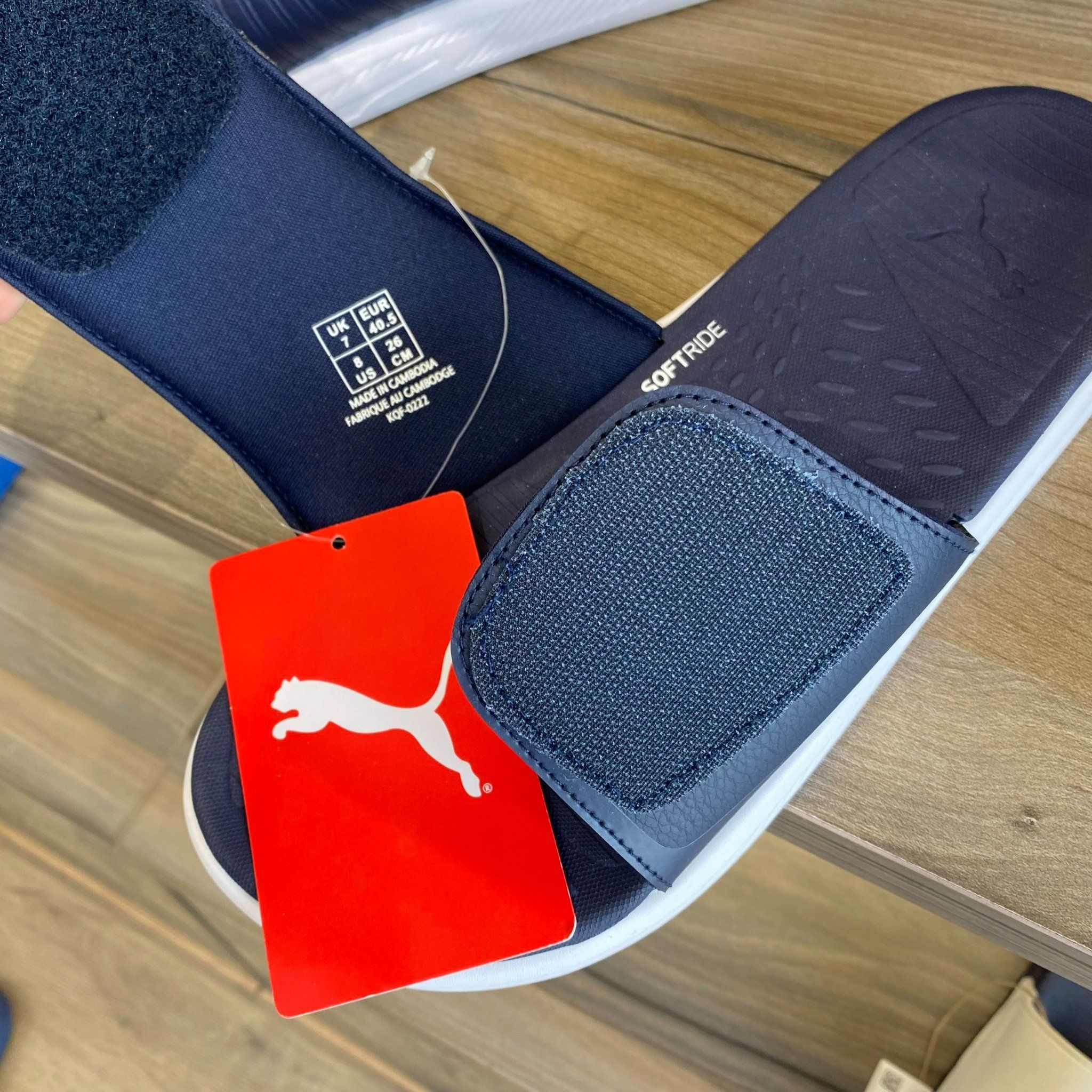 0669 - HÀNG CHÍNH HÃNG - DÉP QUAI DÁN PUMA SOFTRIDE MÀU XANH NAVY - *NAVY/WHITE* - CODE: 382112-06
