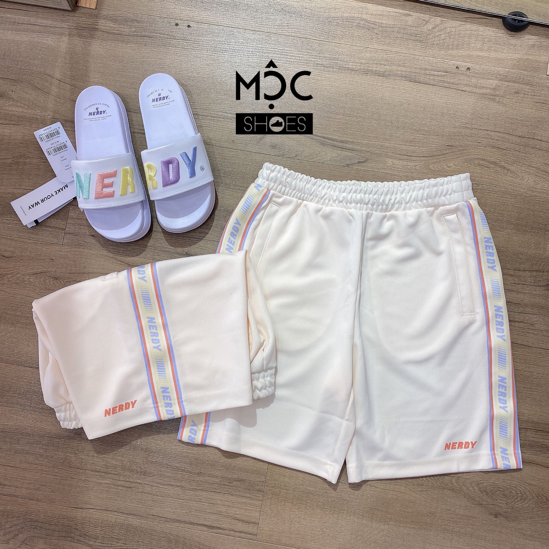 0709 - HÀNG CHÍNH HÃNG - QUẦN SHORT ĐÙI NERDY LINE MÀU BE CAM 2022 - *ORANGE/BEIGE* - CODE