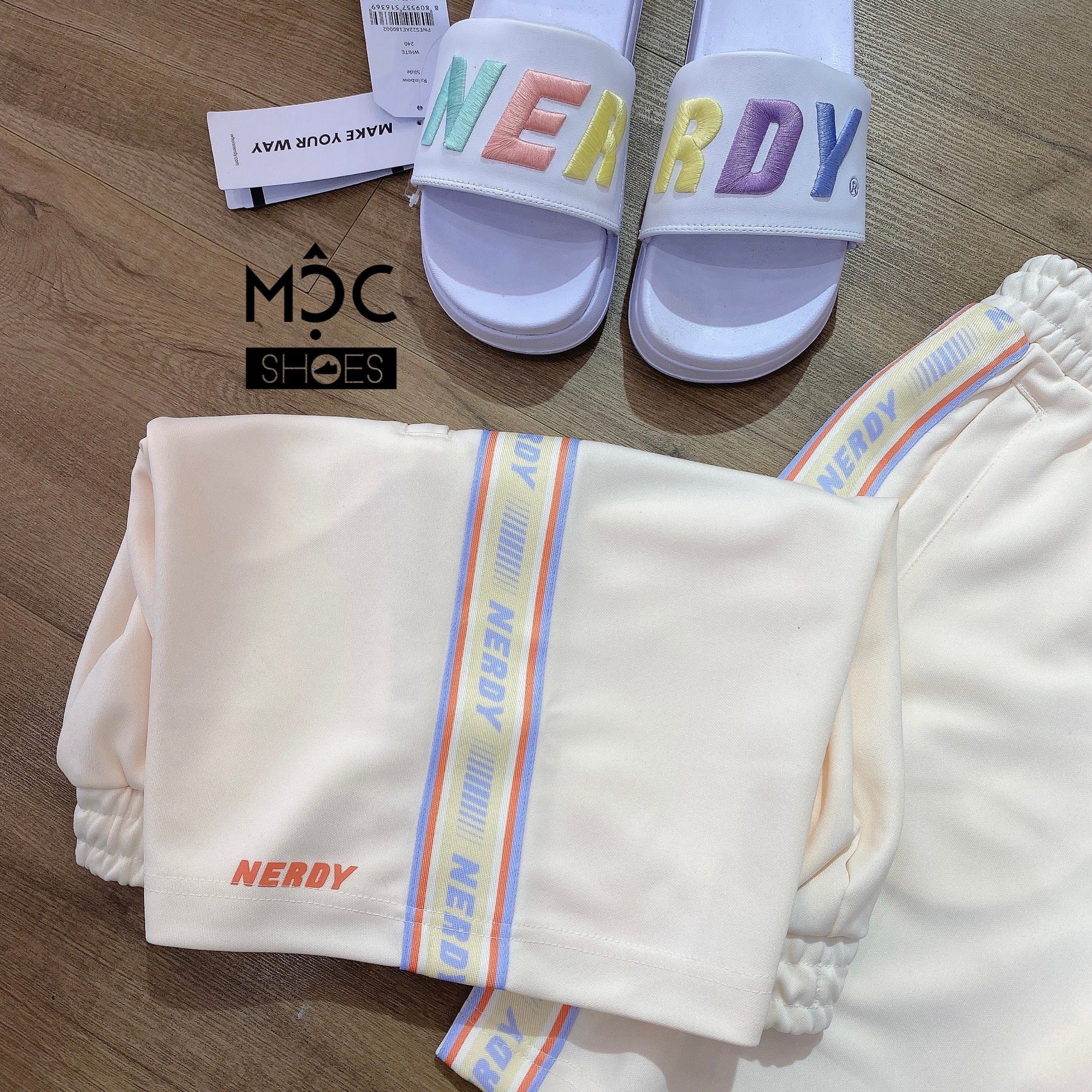 0709 - HÀNG CHÍNH HÃNG - QUẦN SHORT ĐÙI NERDY LINE MÀU BE CAM 2022 - *ORANGE/BEIGE* - CODE