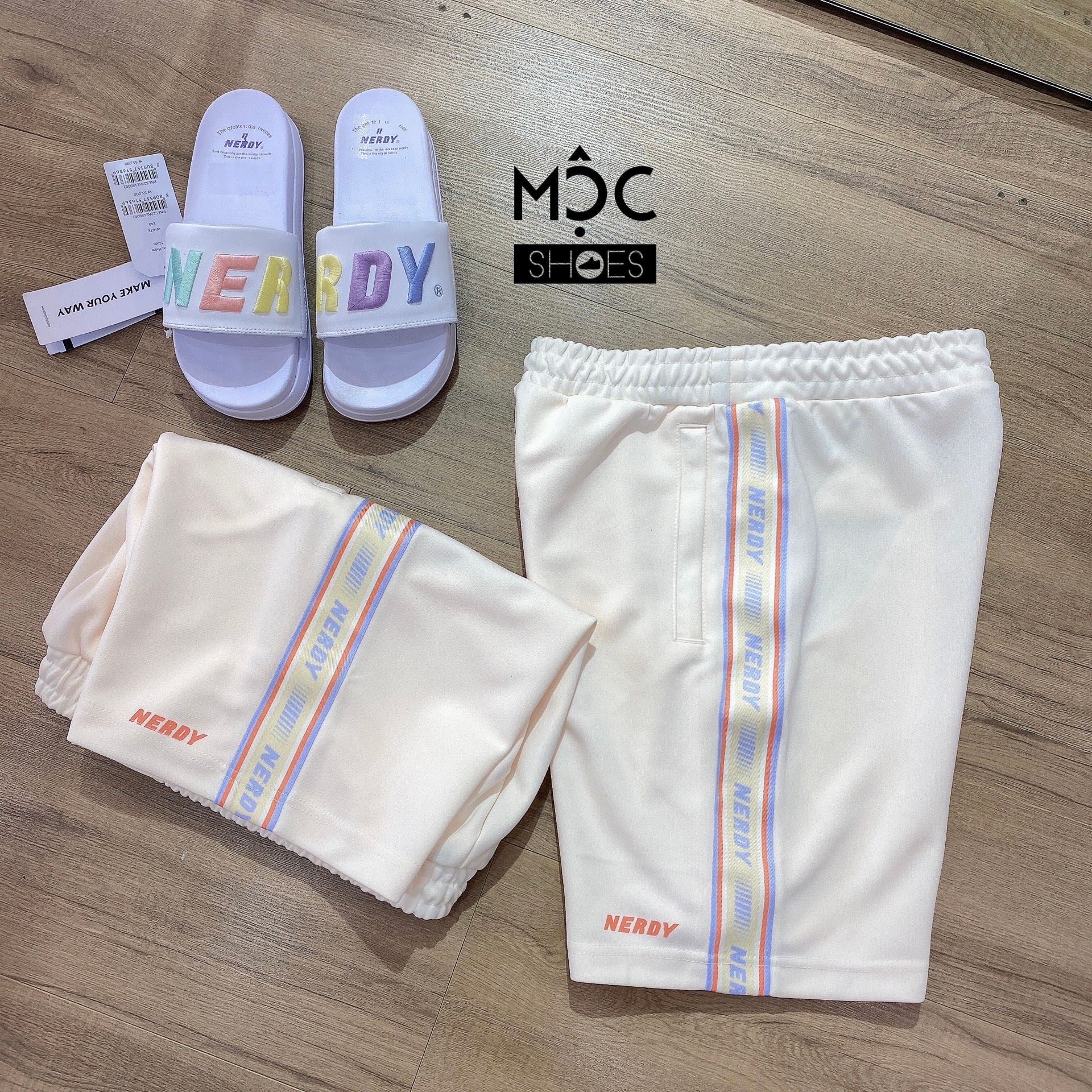 0709 - HÀNG CHÍNH HÃNG - QUẦN SHORT ĐÙI NERDY LINE MÀU BE CAM 2022 - *ORANGE/BEIGE* - CODE