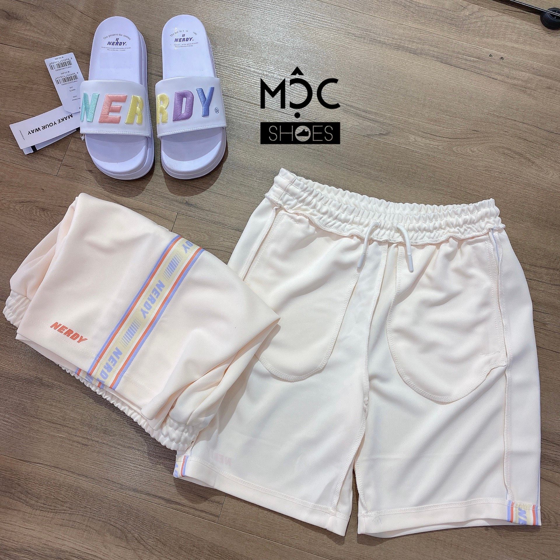 0709 - HÀNG CHÍNH HÃNG - QUẦN SHORT ĐÙI NERDY LINE MÀU BE CAM 2022 - *ORANGE/BEIGE* - CODE