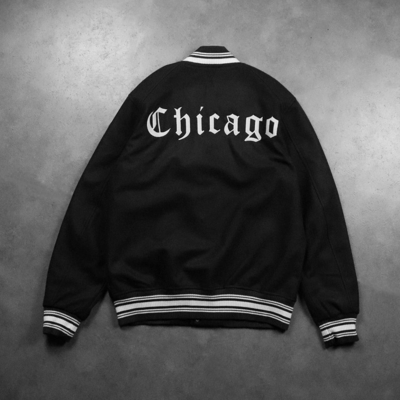 0716 - HÀNG CHÍNH HÃNG - ÁO KHOÁC BÓNG CHÀY VARSITY MARTINY X MLB CHICAGO MÀU ĐEN 2022 - *BLACK*