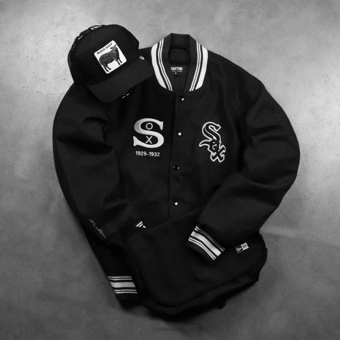 0716 - HÀNG CHÍNH HÃNG - ÁO KHOÁC BÓNG CHÀY VARSITY MARTINY X MLB CHICAGO MÀU ĐEN 2022 - *BLACK*