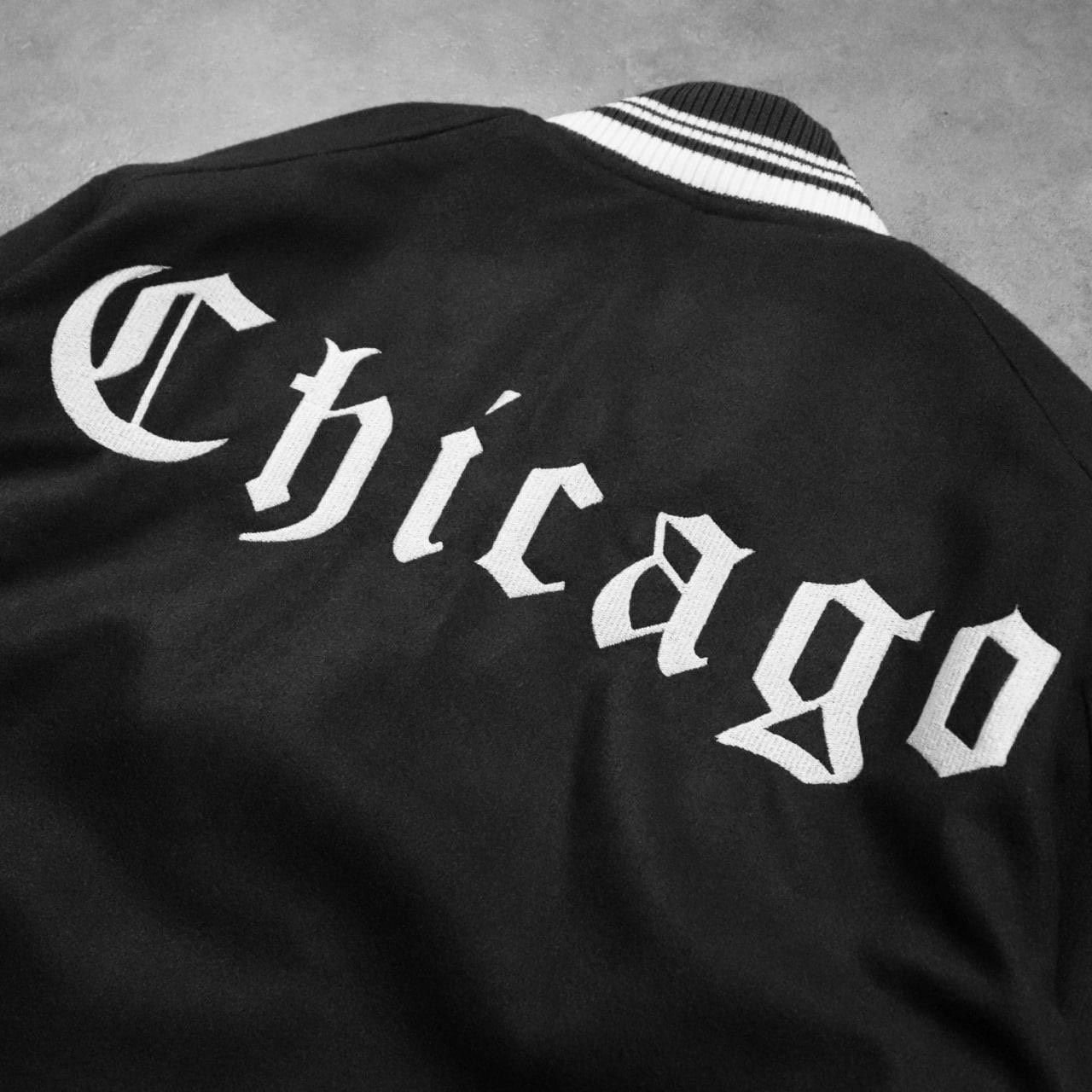 0716 - HÀNG CHÍNH HÃNG - ÁO KHOÁC BÓNG CHÀY VARSITY MARTINY X MLB CHICAGO MÀU ĐEN 2022 - *BLACK*
