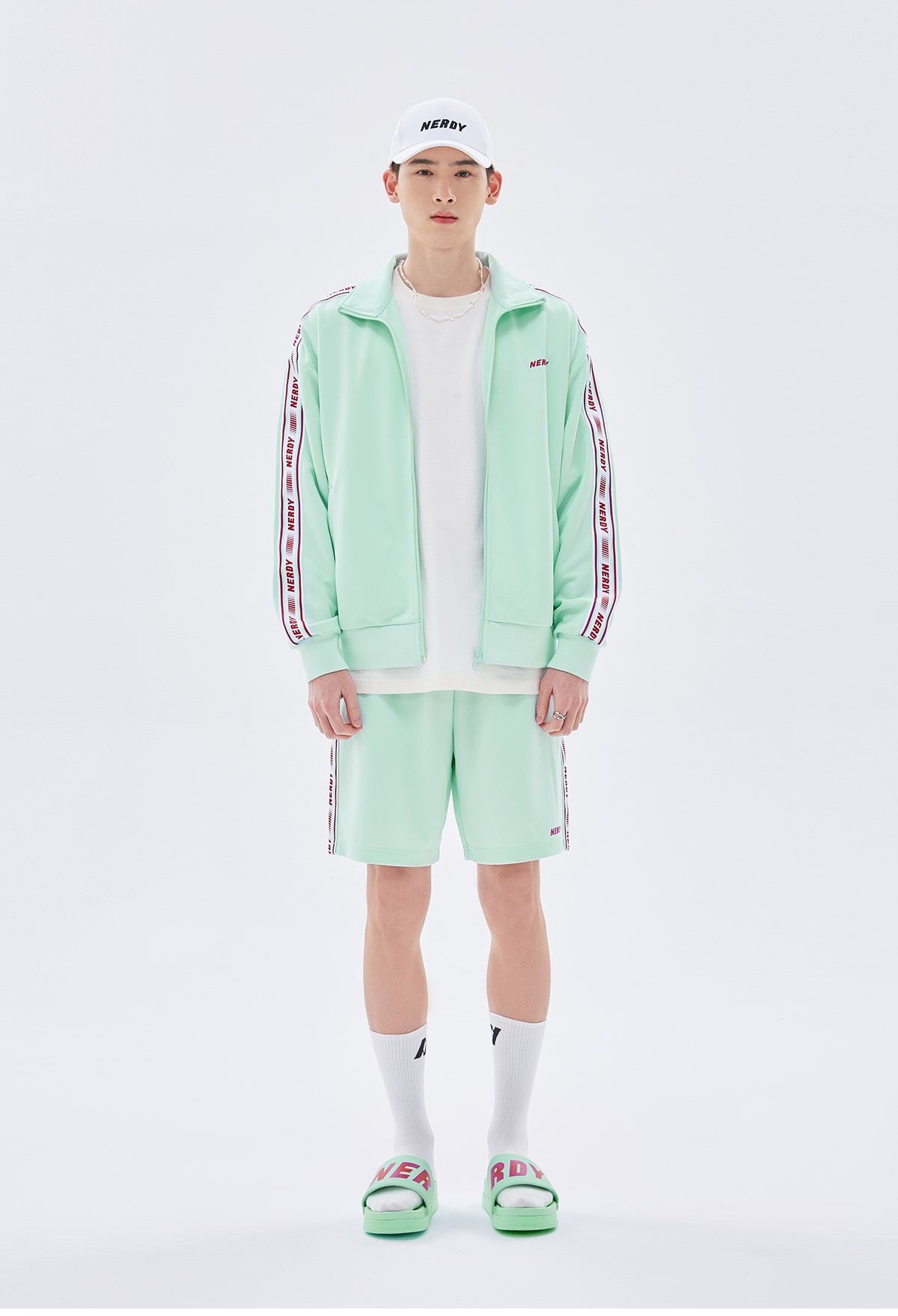 0710 - HÀNG CHÍNH HÃNG - QUẦN SHORT ĐÙI NERDY LINE MÀU XANH MINT 2022 - *MINT/RED* - CODE