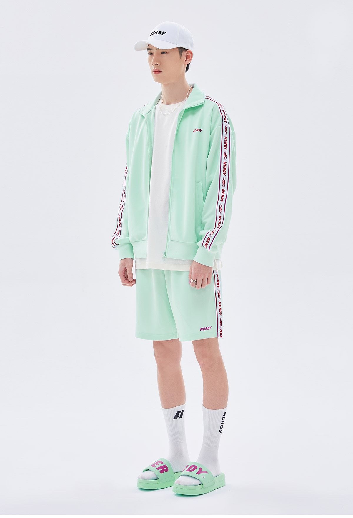 0710 - HÀNG CHÍNH HÃNG - QUẦN SHORT ĐÙI NERDY LINE MÀU XANH MINT 2022 - *MINT/RED* - CODE