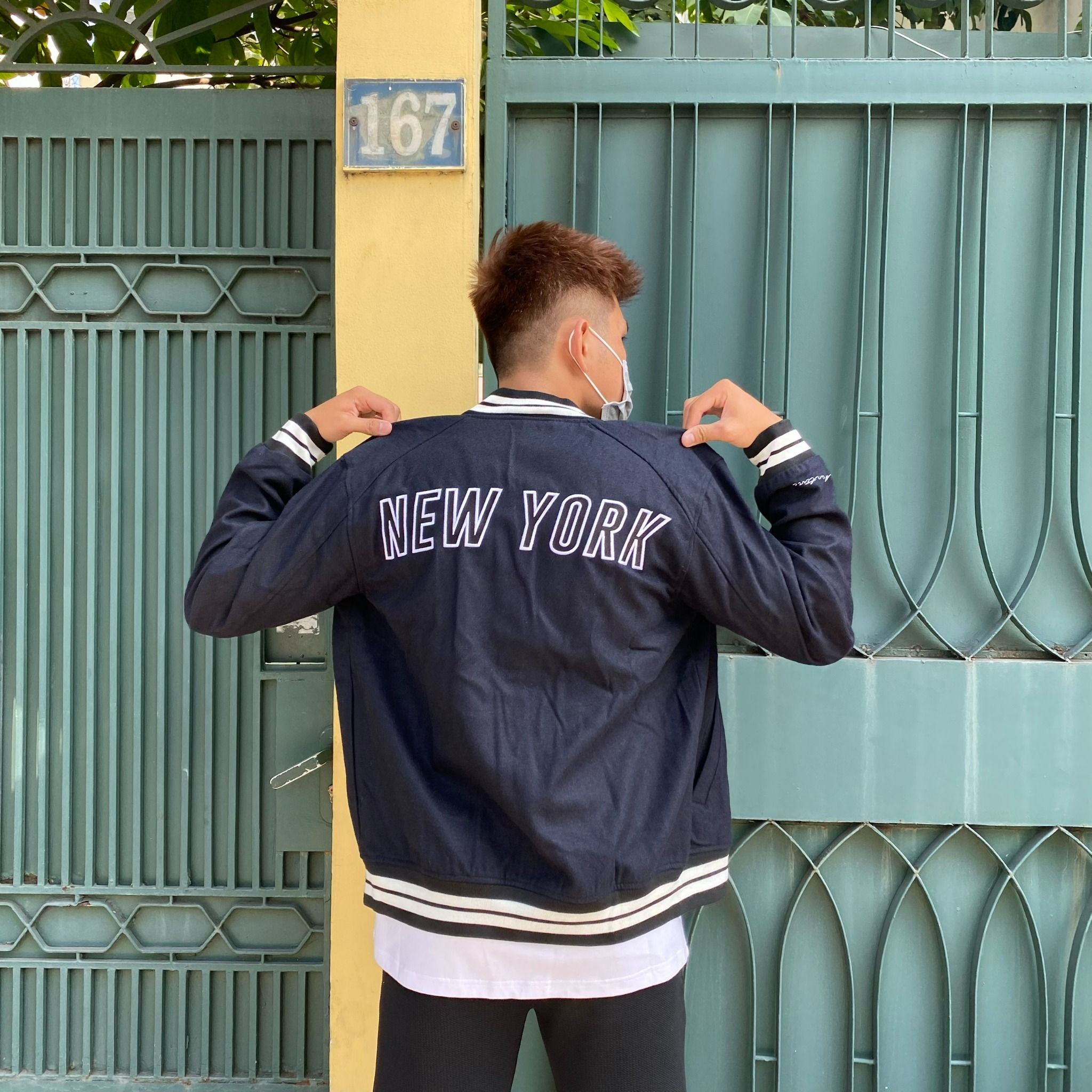 0720 - HÀNG CHÍNH HÃNG - ÁO KHOÁC BÓNG CHÀY VARSITY MARTINY X MLB NEW YORK MÀU XANH NAVY 2022 - *NAVY*