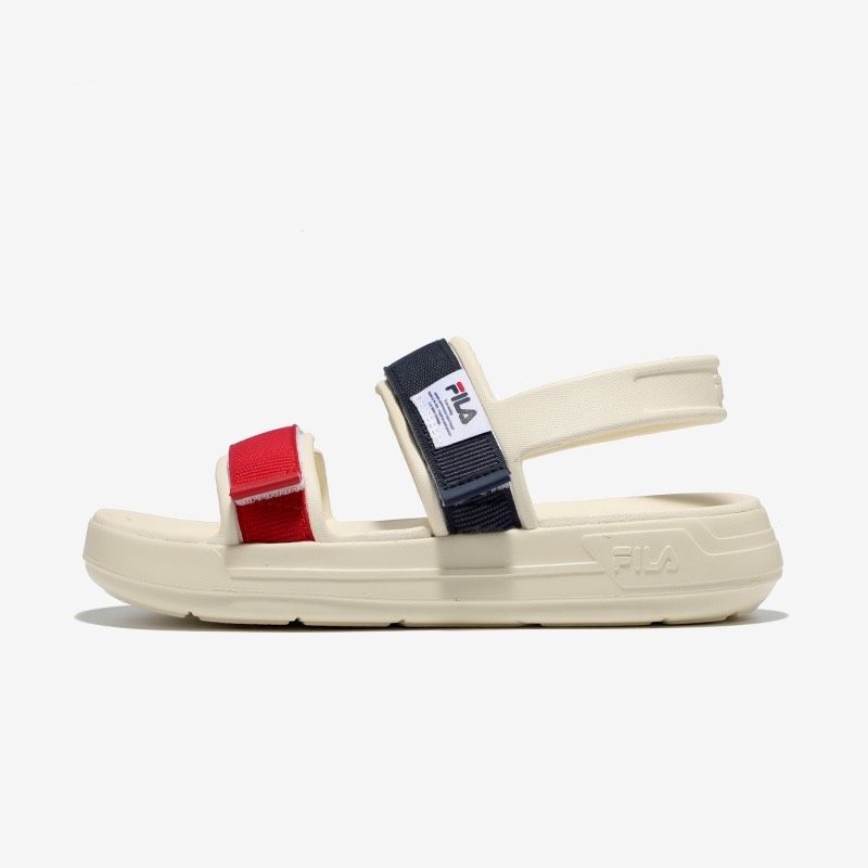 0740 - HÀNG CHÍNH HÃNG - GIÀY QUAI HẬU SANDAL FILA SURFY MÀU KEM SỌC ĐỎ XANH - *CREAM/RED/BLUE* - CODE: 1SM01583D - 121