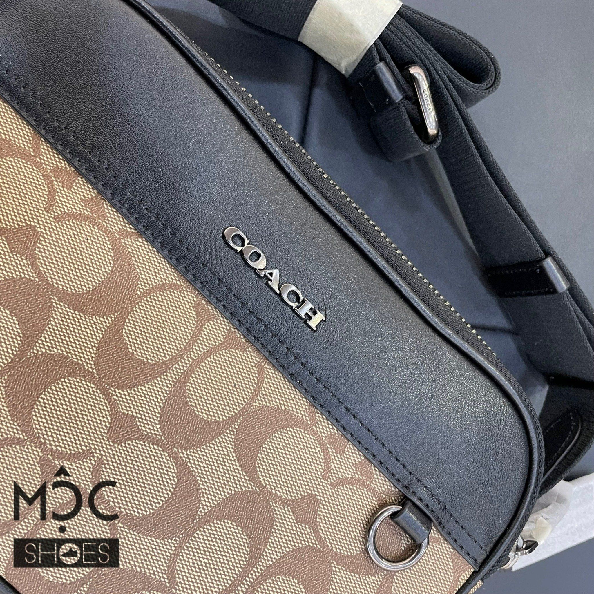 0763 - HÀNG CHÍNH HÃNG - TÚI ĐEO CHÉO COACH GRAHAM CROSSBODY IN SIGNATURE CANVAS MÀU NÂU VÀNG - *BROWN* - CODE: C4149