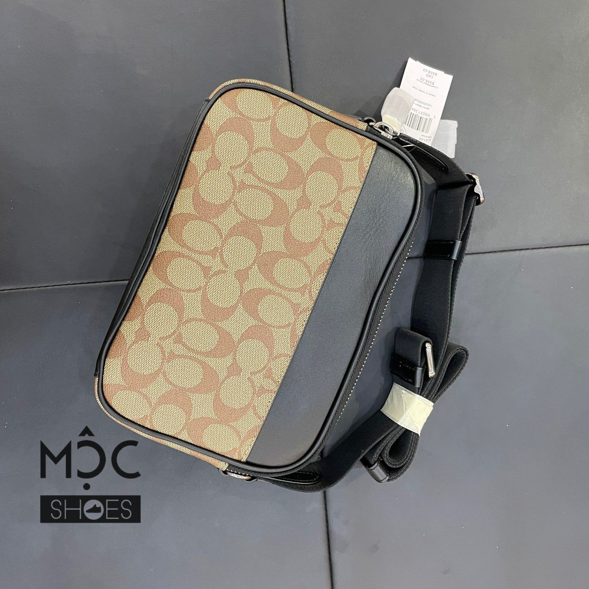 0763 - HÀNG CHÍNH HÃNG - TÚI ĐEO CHÉO COACH GRAHAM CROSSBODY IN SIGNATURE CANVAS MÀU NÂU VÀNG - *BROWN* - CODE: C4149