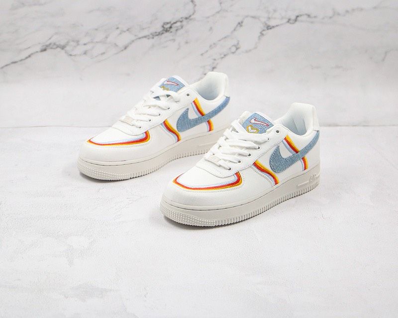 0764 - HÀNG CHÍNH HÃNG - GIÀY NIKE AIR FORCE 1 SAIL DENIM SWOOSH MÀU KEM - *CREAM* - CODE: DJ4655 133