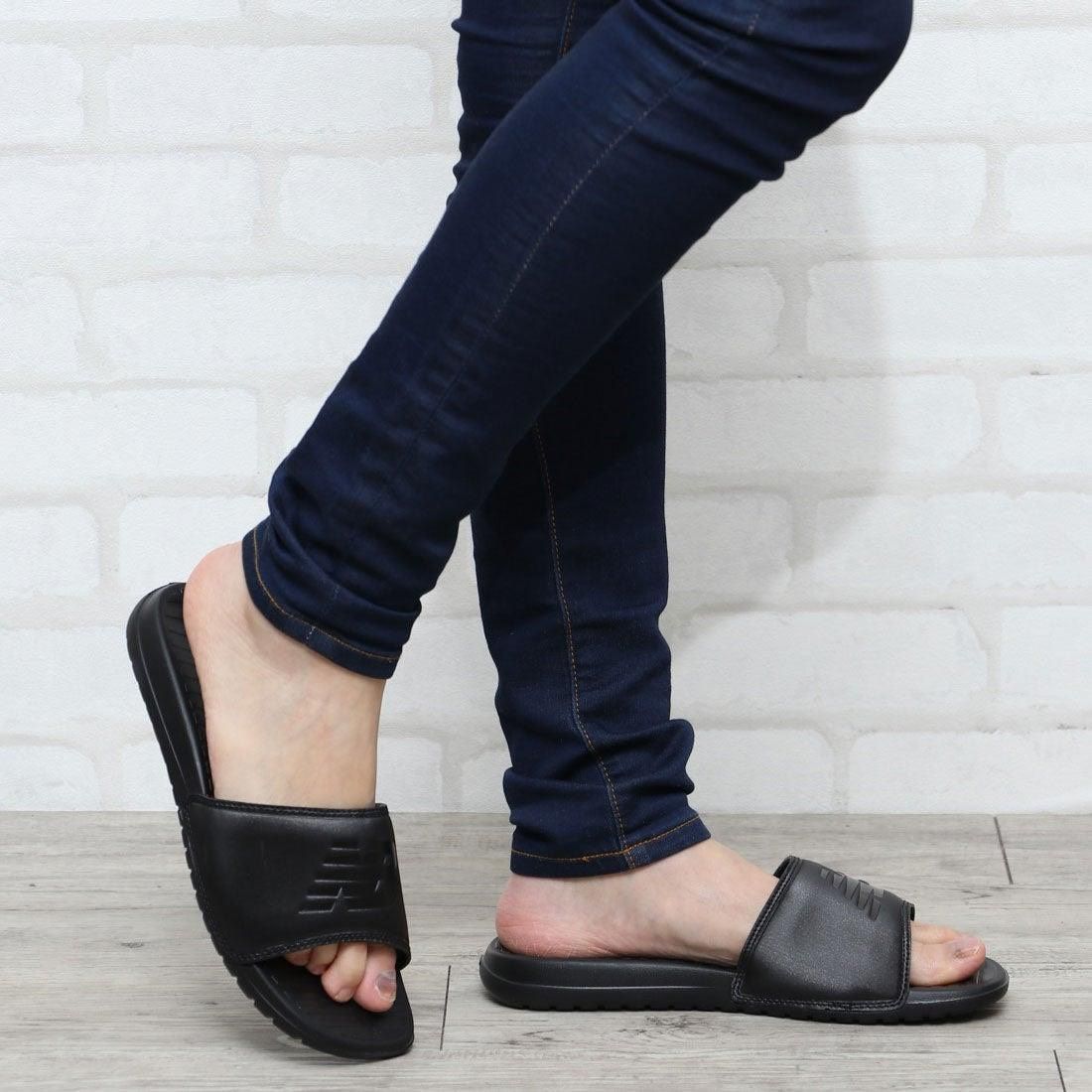 0772 - HÀNG CHÍNH HÃNG - DÉP QUAI NGANG NEW BALANCE ALL BLACK MÀU ĐEN - *BLACK* - CODE: SD130SB