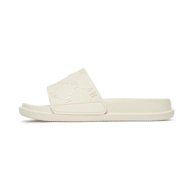 0791 - HÀNG CHÍNH HÃNG - DÉP QUAI NGANG MLB CHUNKY MOUND DIA MONOGRAM NEW YORK YANKEES MÀU TRẮNG - *WHITE* - CODE: 3ALPAC123-50WHS
