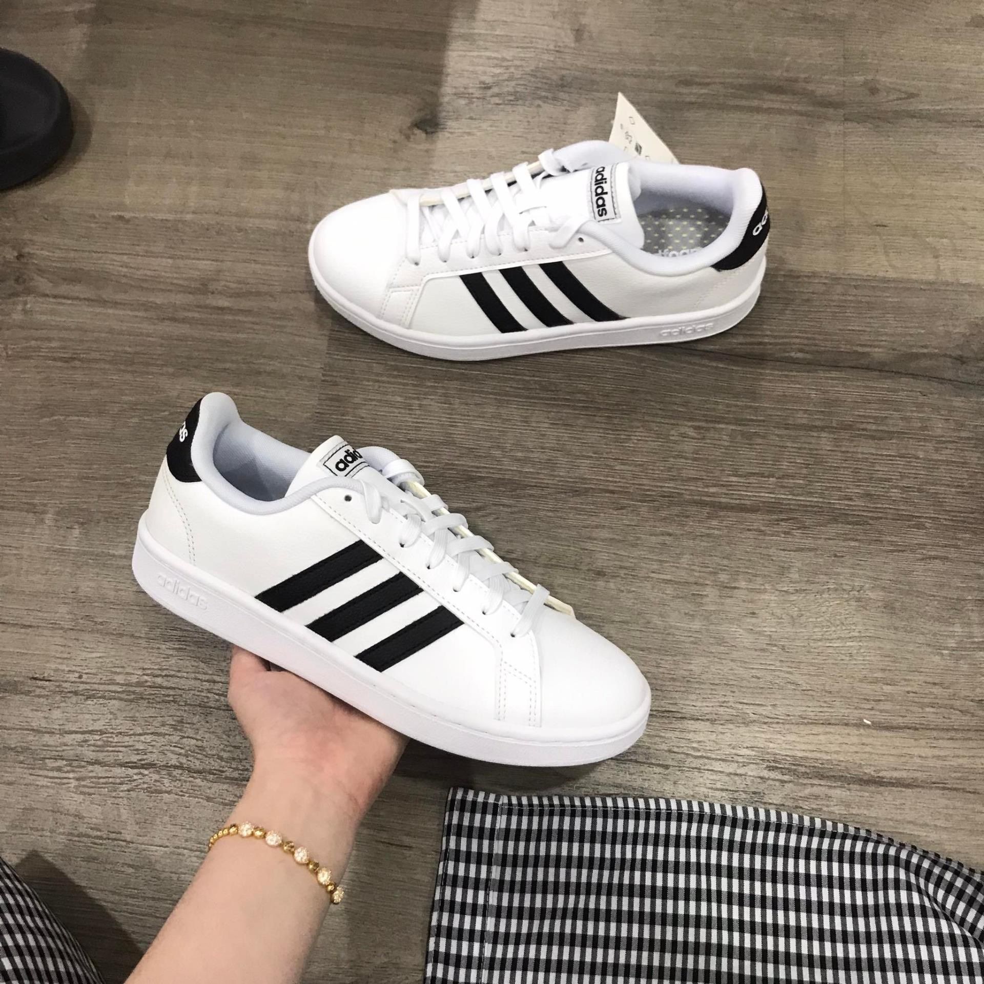 0793 - HÀNG CHÍNH HÃNG - GIÀY ADIDAS GRAND COURT MÀU TRẮNG SỌC ĐEN PANDA NAM - *WHITE/BLACK* - CODE: F36392