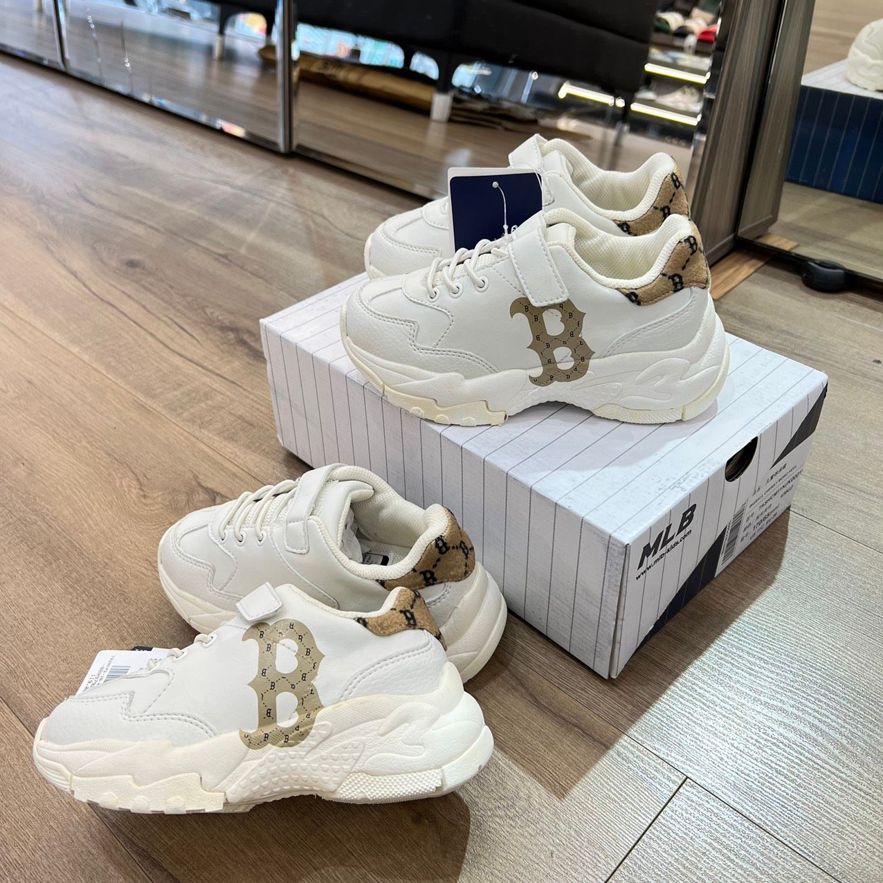 0794 - HÀNG CHÍNH HÃNG - GIÀY TRẺ EM MLB KID MONOGRAM MÀU BE NÂU - *BEIGE* - CODE: 7ASHCM11N