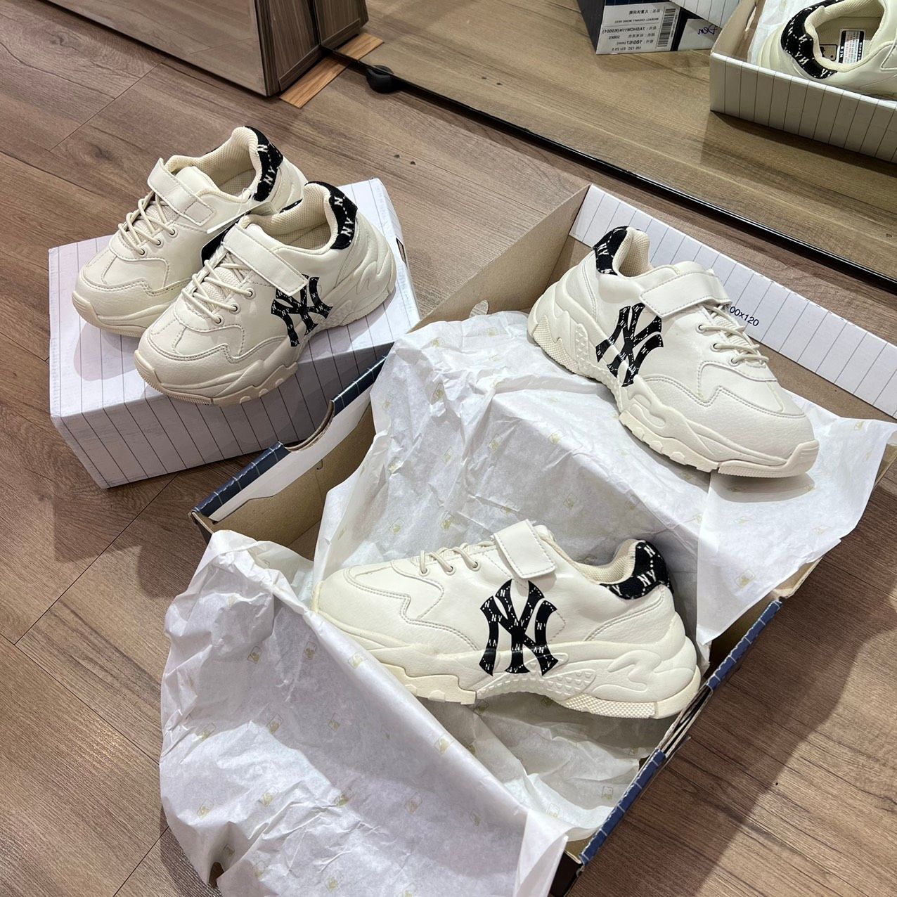 0795 - HÀNG CHÍNH HÃNG - GIÀY TRẺ EM MLB KID MONOGRAM MÀU BE ĐEN - *BLACK* - CODE: 7ASHCM11N