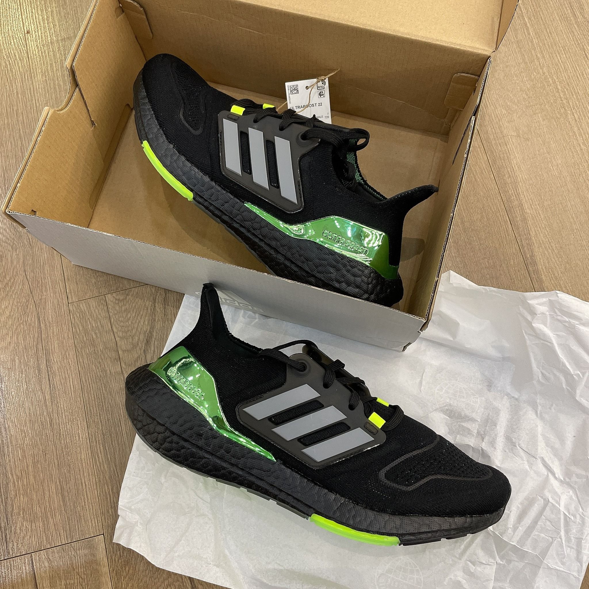 0798 - HÀNG CHÍNH HÃNG - GIÀY ADIDAS ULTRABOOST 22 ' IRON METALLIC' - *BLACK/GREEN* - CODE: FY0836
