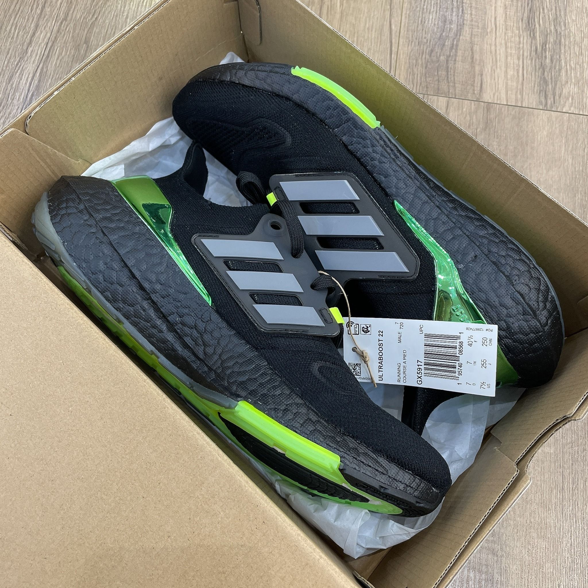 0798 - HÀNG CHÍNH HÃNG - GIÀY ADIDAS ULTRABOOST 22 ' IRON METALLIC' - *BLACK/GREEN* - CODE: FY0836