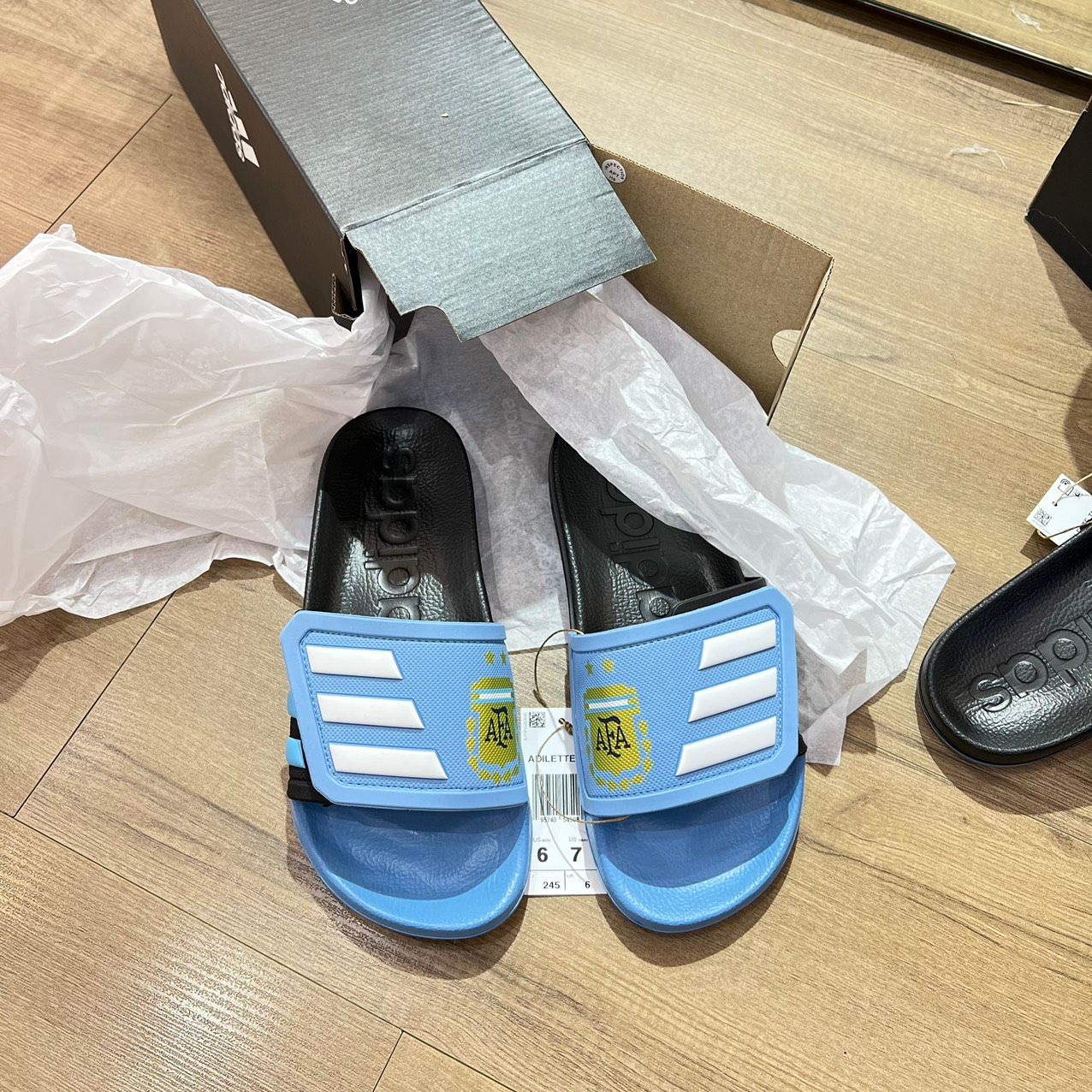 0801 - HÀNG CHÍNH HÃNG - DÉP ADIDAS TND - MÀU XANH DƯƠNG - ARGENTINA - CODE: GX9705