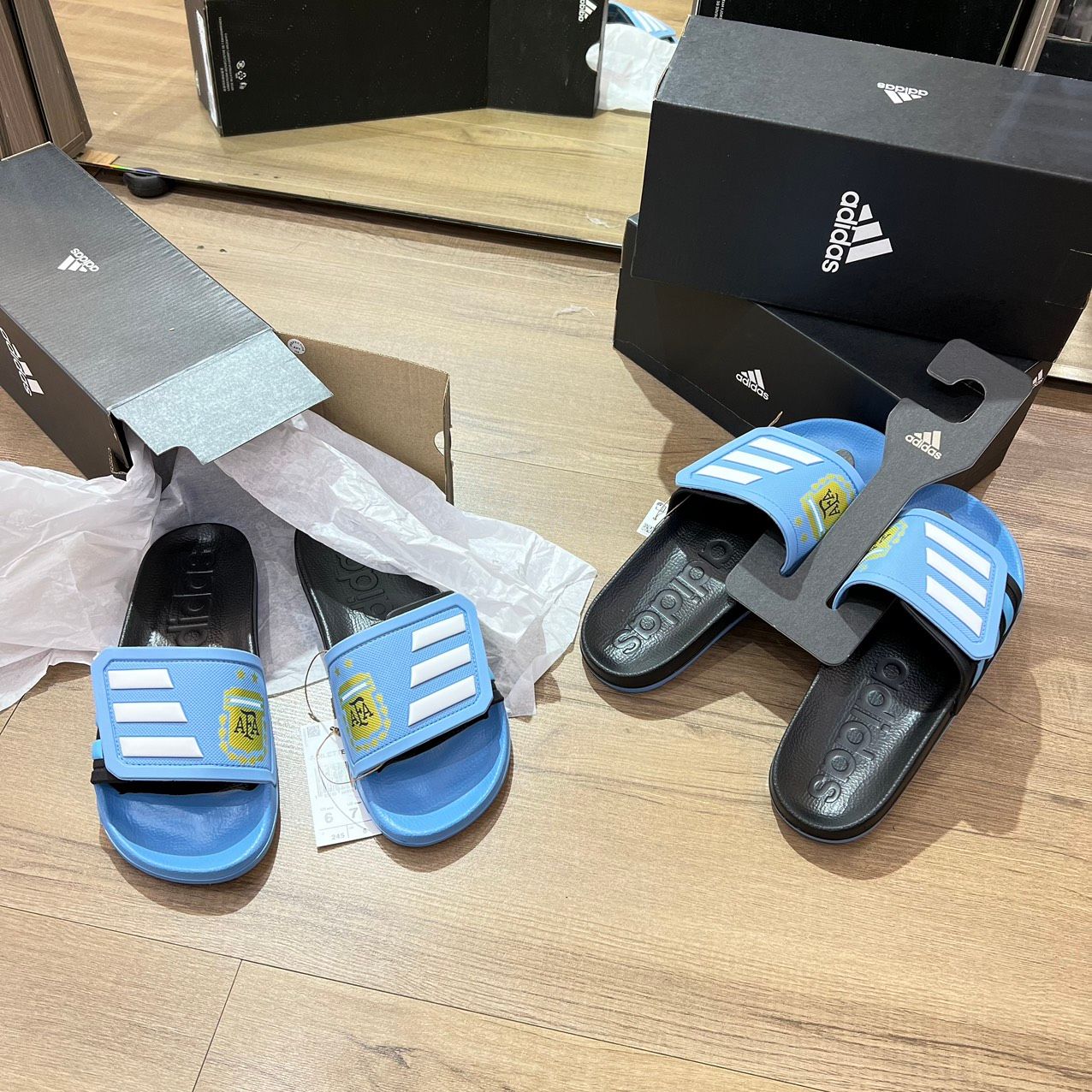 0801 - HÀNG CHÍNH HÃNG - DÉP ADIDAS TND - MÀU XANH DƯƠNG - ARGENTINA - CODE: GX9705
