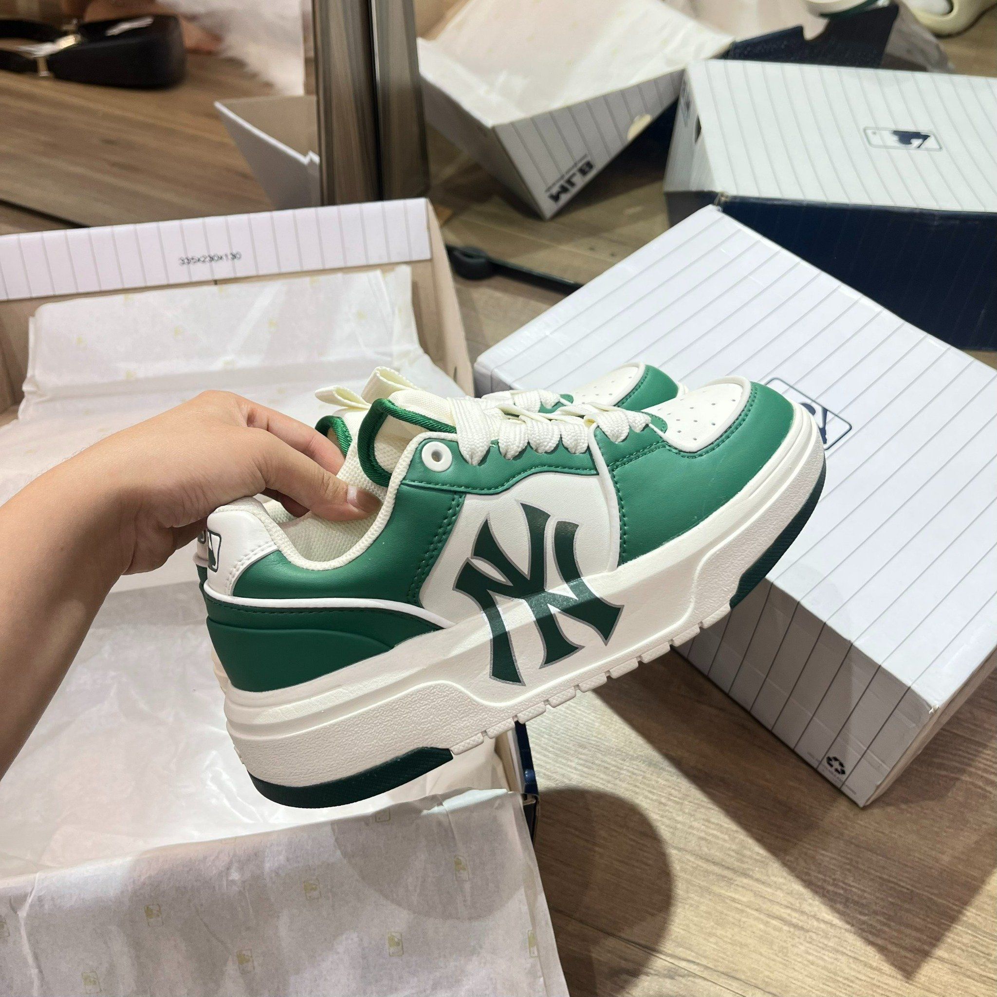 0817 - HÀNG CHÍNH HÃNG - GIÀY MLB CHUNKY LINER MÀU XANH LÁ ĐẬM 2023 *DARK GREEN* - CODE: 3ASXCLB3N-50GNS