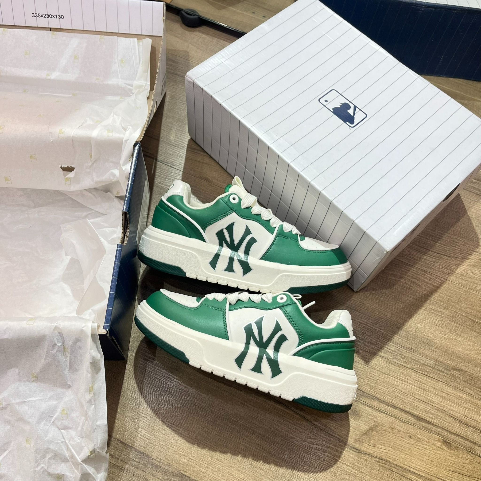 0817 - HÀNG CHÍNH HÃNG - GIÀY MLB CHUNKY LINER MÀU XANH LÁ ĐẬM 2023 *DARK GREEN* - CODE: 3ASXCLB3N-50GNS