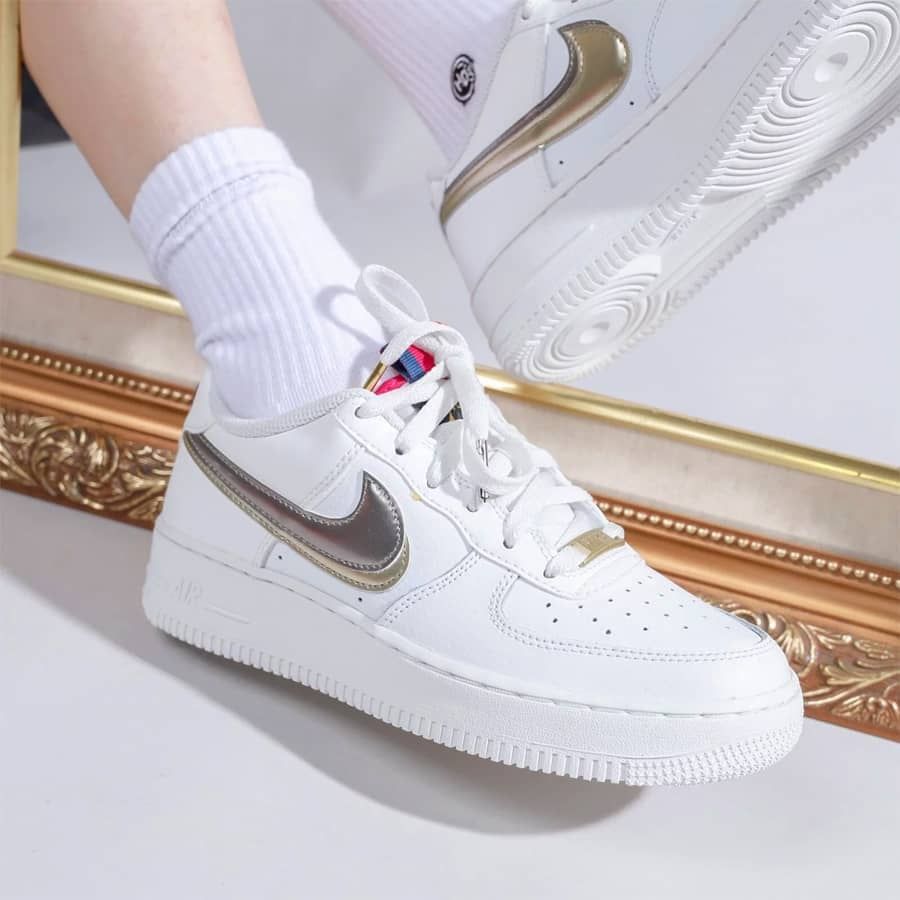 0830 - HÀNG CHÍNH HÃNG - GIÀY NIKE AIR FORCE 1 ‘SILVER & GOLD’ MÀU TRẮNG KEM - *WHITE* - CODE: DH9595-001