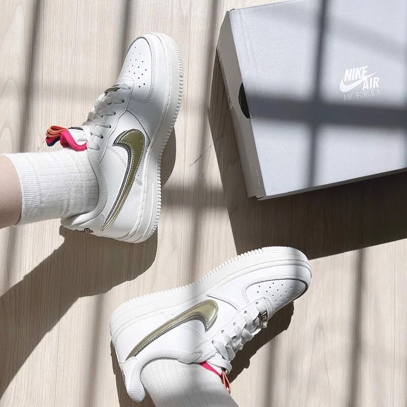 0830 - HÀNG CHÍNH HÃNG - GIÀY NIKE AIR FORCE 1 ‘SILVER & GOLD’ MÀU TRẮNG KEM - *WHITE* - CODE: DH9595-001