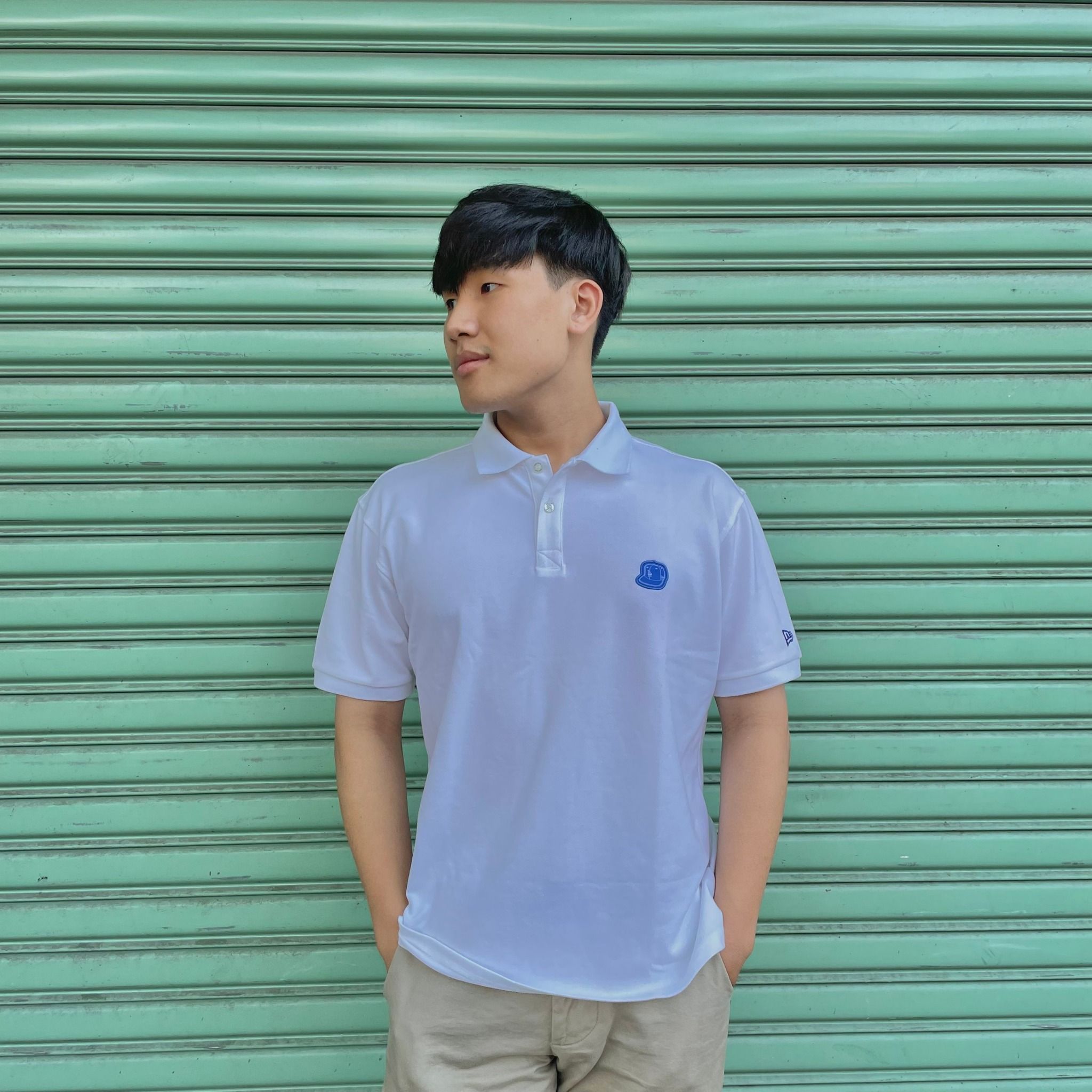  0833 - HÀNG CHÍNH HÃNG - ÁO POLO NEW ERA LOGO NÓN *MÀU TRẮNG* - CODE: 13113670 