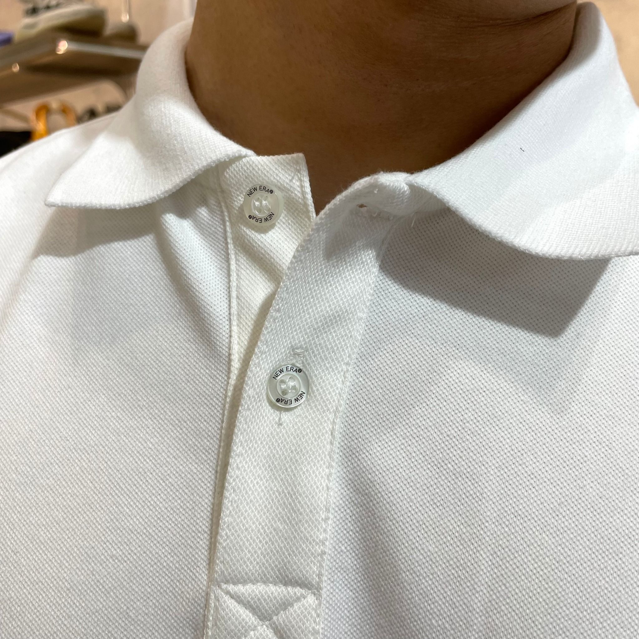 0833 - HÀNG CHÍNH HÃNG - ÁO POLO NEW ERA LOGO NÓN *MÀU TRẮNG* - CODE: 13113670