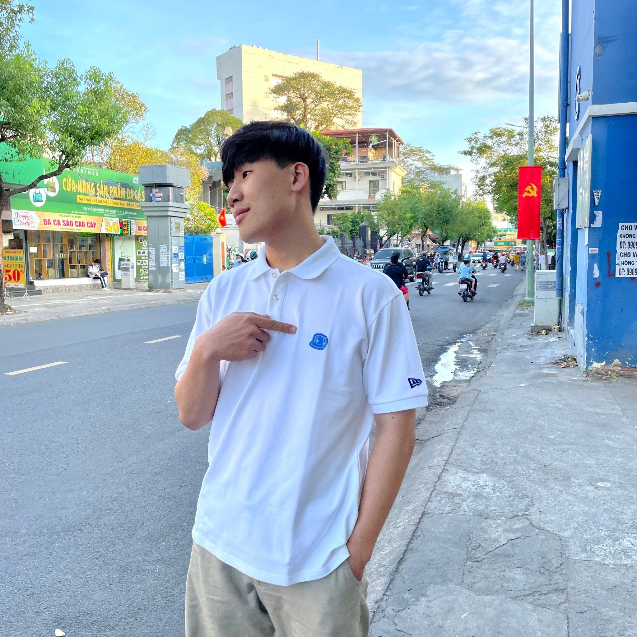 0833 - HÀNG CHÍNH HÃNG - ÁO POLO NEW ERA LOGO NÓN *MÀU TRẮNG* - CODE: 13113670
