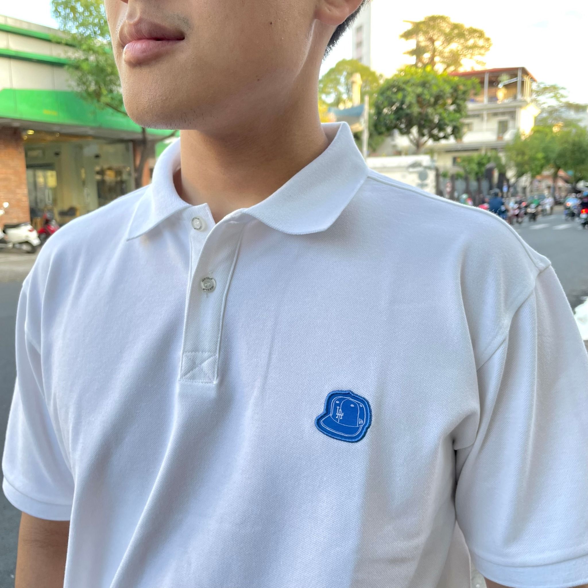0833 - HÀNG CHÍNH HÃNG - ÁO POLO NEW ERA LOGO NÓN *MÀU TRẮNG* - CODE: 13113670