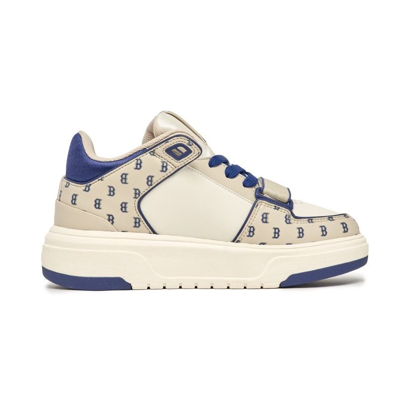 0837 - HÀNG CHÍNH HÃNG - GIÀY MLB CHUNKY LINER MID MONOGRAM BOSTON MÀU BE NAVY - *BEIGE/NAVY* - CODE: 3ASXLM13N-43BGL